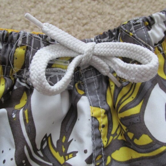 Primativ Surf Co Swim Trunks Toddler Boys Size 24M Yellow Gray Elastic Bottoms - Picture 2 of 5